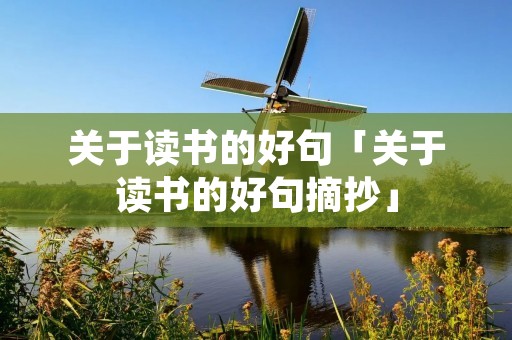 关于读书的好句「关于读书的好句摘抄」