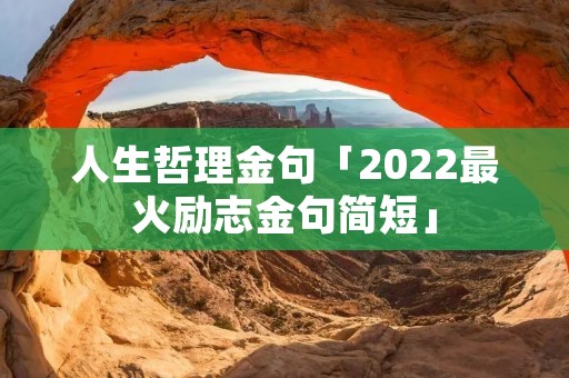 人生哲理金句「2022最火励志金句简短」