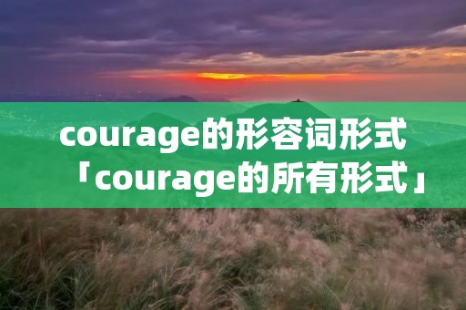 courage的形容词形式「courage的所有形式」
