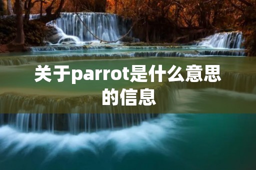 关于parrot是什么意思的信息