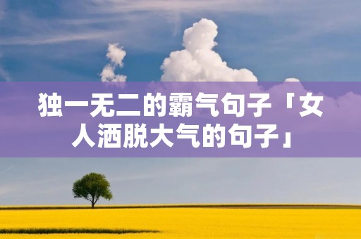 独一无二的霸气句子「女人洒脱大气的句子」