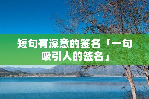 短句有深意的签名「一句吸引人的签名」