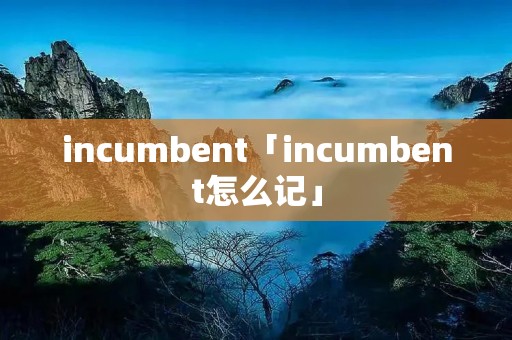 incumbent「incumbent怎么记」