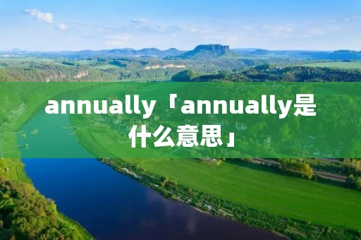 annually「annually是什么意思」