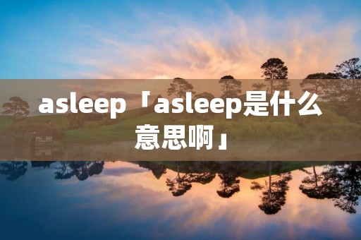 asleep「asleep是什么意思啊」