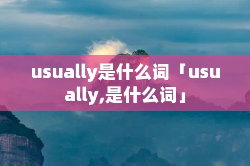 usually是什么词「usually,是什么词」