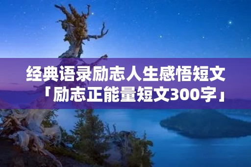 经典语录励志人生感悟短文「励志正能量短文300字」