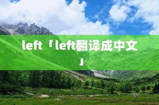 left「left翻译成中文」