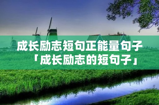 成长励志短句正能量句子「成长励志的短句子」