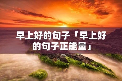 早上好的句子「早上好的句子正能量」