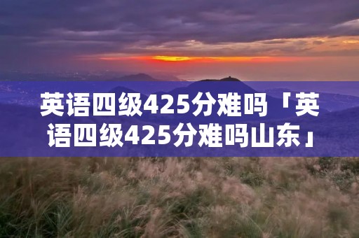英语四级425分难吗「英语四级425分难吗山东」