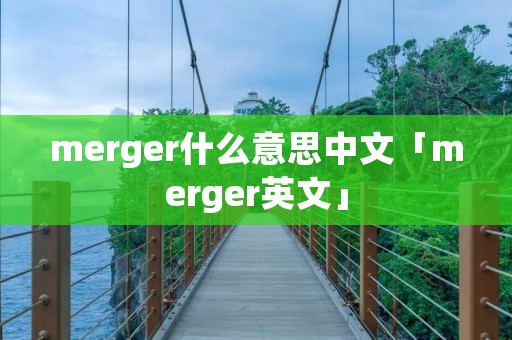merger什么意思中文「merger英文」