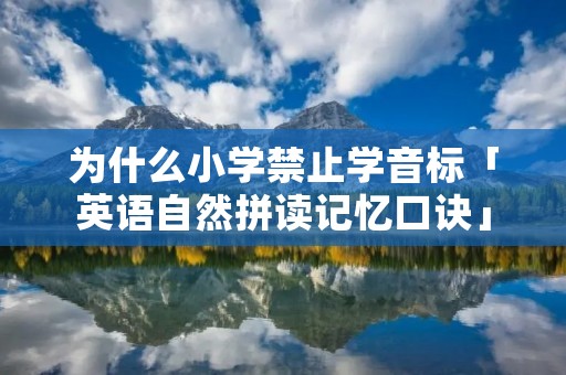 为什么小学禁止学音标「英语自然拼读记忆口诀」