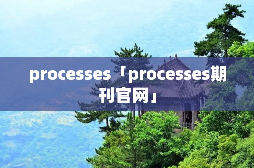 processes「processes期刊官网」