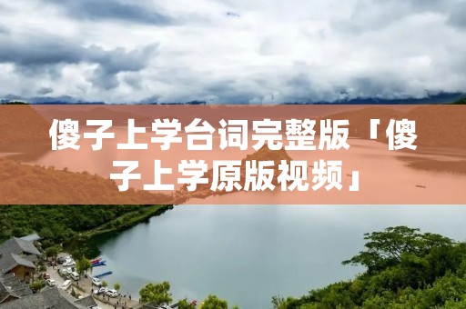 傻子上学台词完整版「傻子上学原版视频」