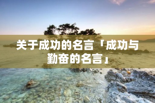 关于成功的名言「成功与勤奋的名言」