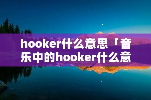 hooker什么意思「音乐中的hooker什么意思」 hooker什么意思「音乐中的hooker什么意思」