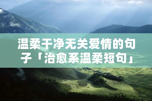 温柔干净无关爱情的句子「治愈系温柔短句」