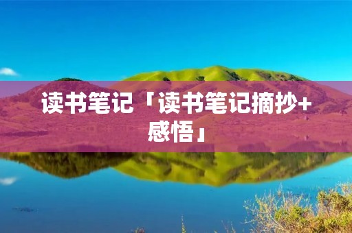 读书笔记「读书笔记摘抄+感悟」
