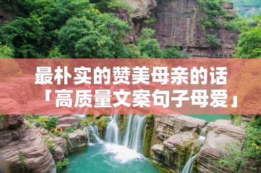 最朴实的赞美母亲的话「高质量文案句子母爱」