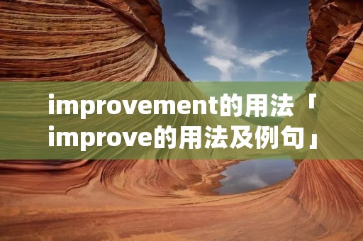 improvement的用法「improve的用法及例句」