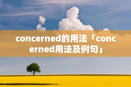 concerned的用法「concerned用法及例句」