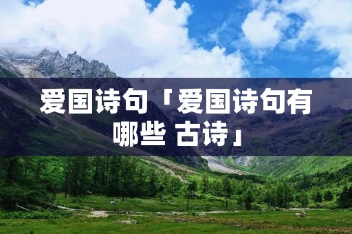 爱国诗句「爱国诗句有哪些 古诗」