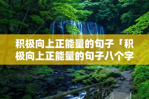 积极向上正能量的句子「积极向上正能量的句子八个字」