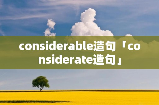 considerable造句「considerate造句」
