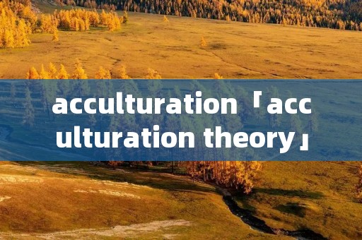 acculturation「acculturation theory」 acculturation「acculturation theory」