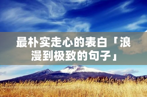最朴实走心的表白「浪漫到极致的句子」