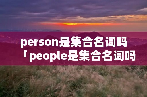 person是集合名词吗「people是集合名词吗」