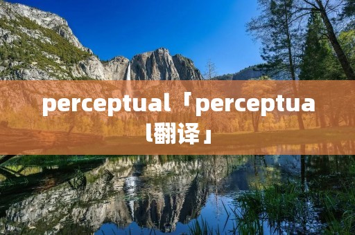 perceptual「perceptual翻译」