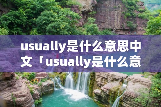 usually是什么意思中文「usually是什么意思翻译中文」