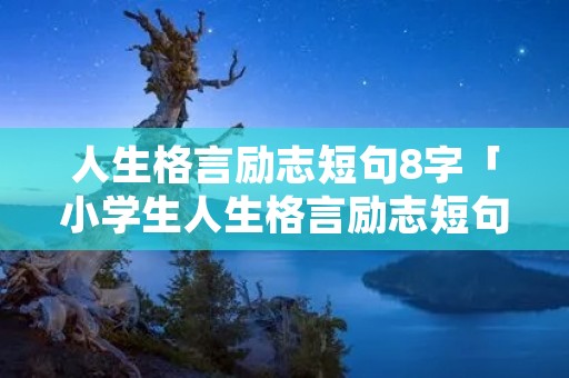 人生格言励志短句8字「小学生人生格言励志短句8字」
