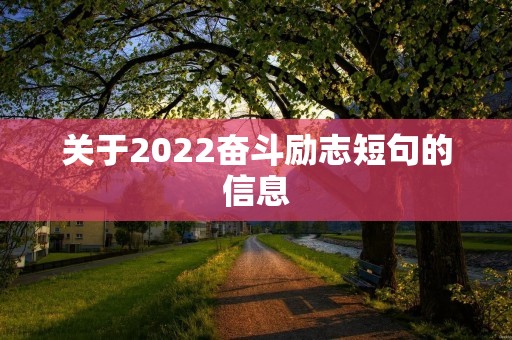 关于2022奋斗励志短句的信息