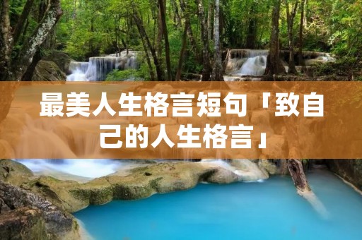 最美人生格言短句「致自己的人生格言」