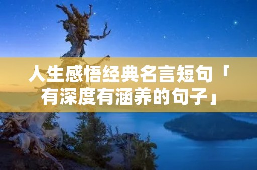 人生感悟经典名言短句「有深度有涵养的句子」