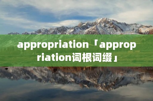 appropriation「appropriation词根词缀」