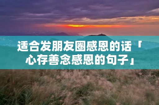 适合发朋友圈感恩的话「心存善念感恩的句子」
