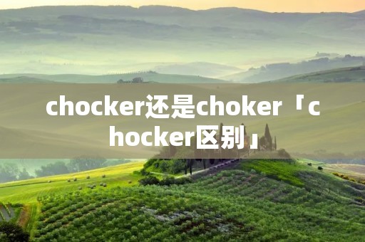 chocker还是choker「chocker区别」 chocker还是choker「chocker区别」