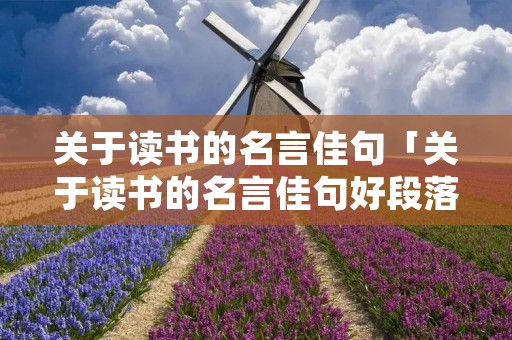 关于读书的名言佳句「关于读书的名言佳句好段落」 关于读书的名言佳句「关于读书的名言佳句好段落」