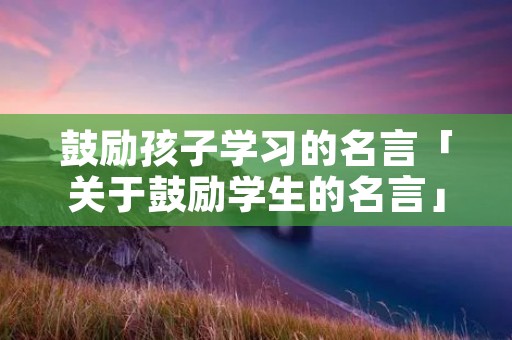 鼓励孩子学习的名言「关于鼓励学生的名言」