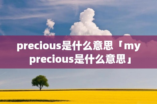 precious是什么意思「my precious是什么意思」 precious是什么意思「my precious是什么意思」