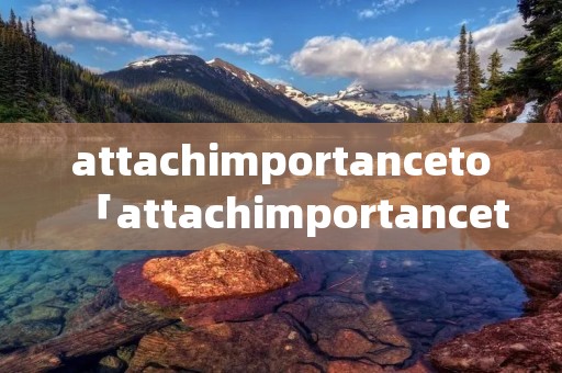 attachimportanceto「attachimportanceto翻译」