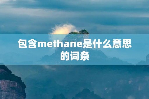 包含methane是什么意思的词条 包含methane是什么意思的词条