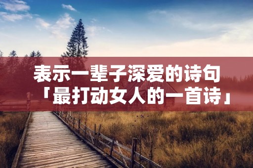 表示一辈子深爱的诗句「最打动女人的一首诗」