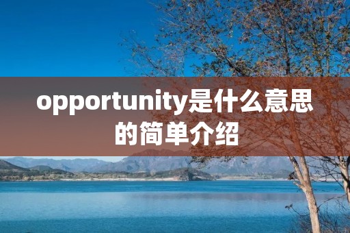 opportunity是什么意思的简单介绍 opportunity是什么意思的简单介绍