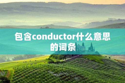 包含conductor什么意思的词条 包含conductor什么意思的词条