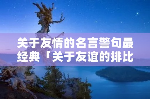 关于友情的名言警句最经典「关于友谊的排比句」 关于友情的名言警句最经典「关于友谊的排比句」